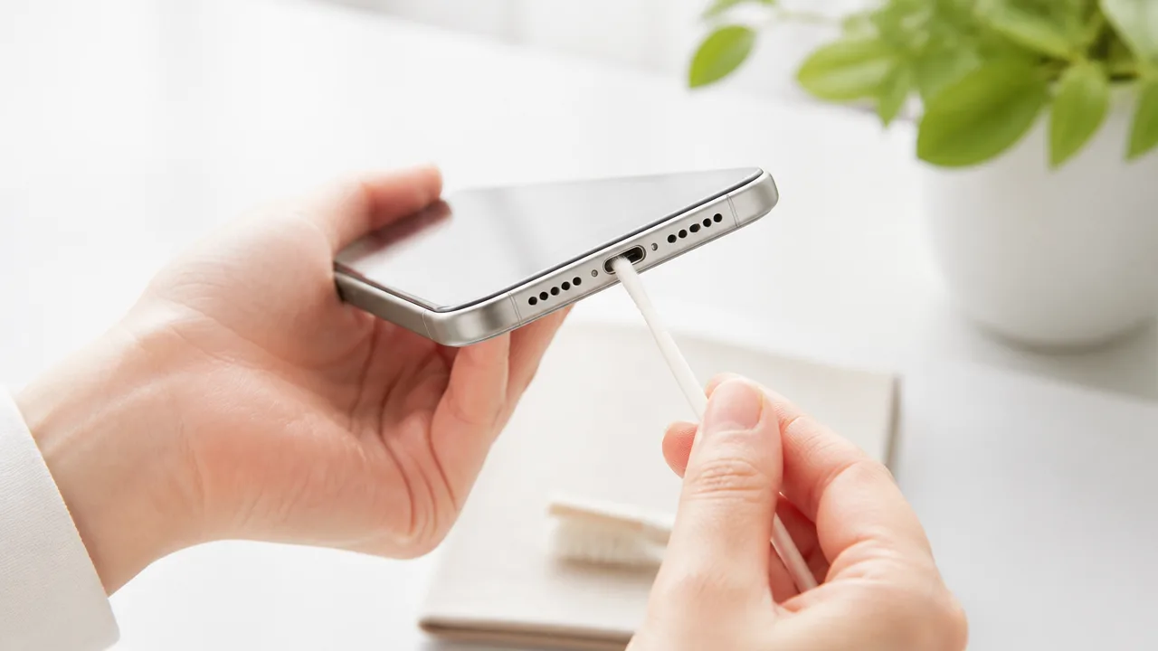 スマホの充電口にたまったゴミの取り方と注意点をやさしく解説