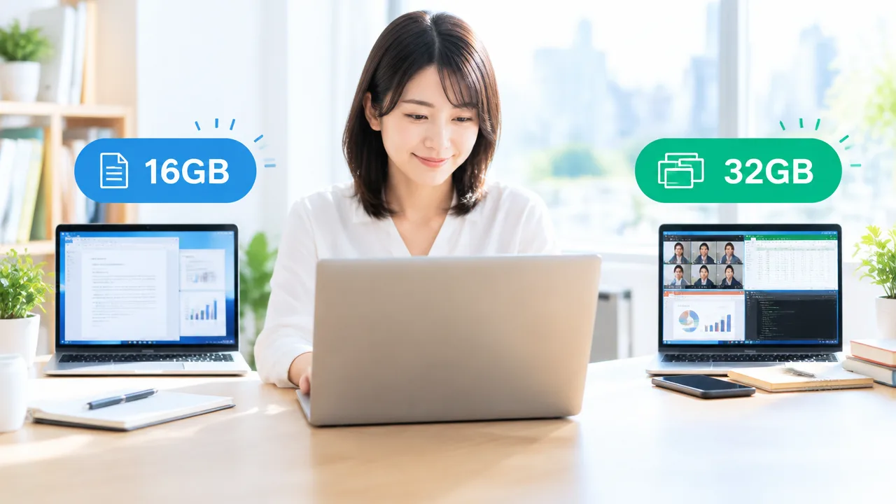 TravelMate X4 14 AIの16GB・32GBの違い